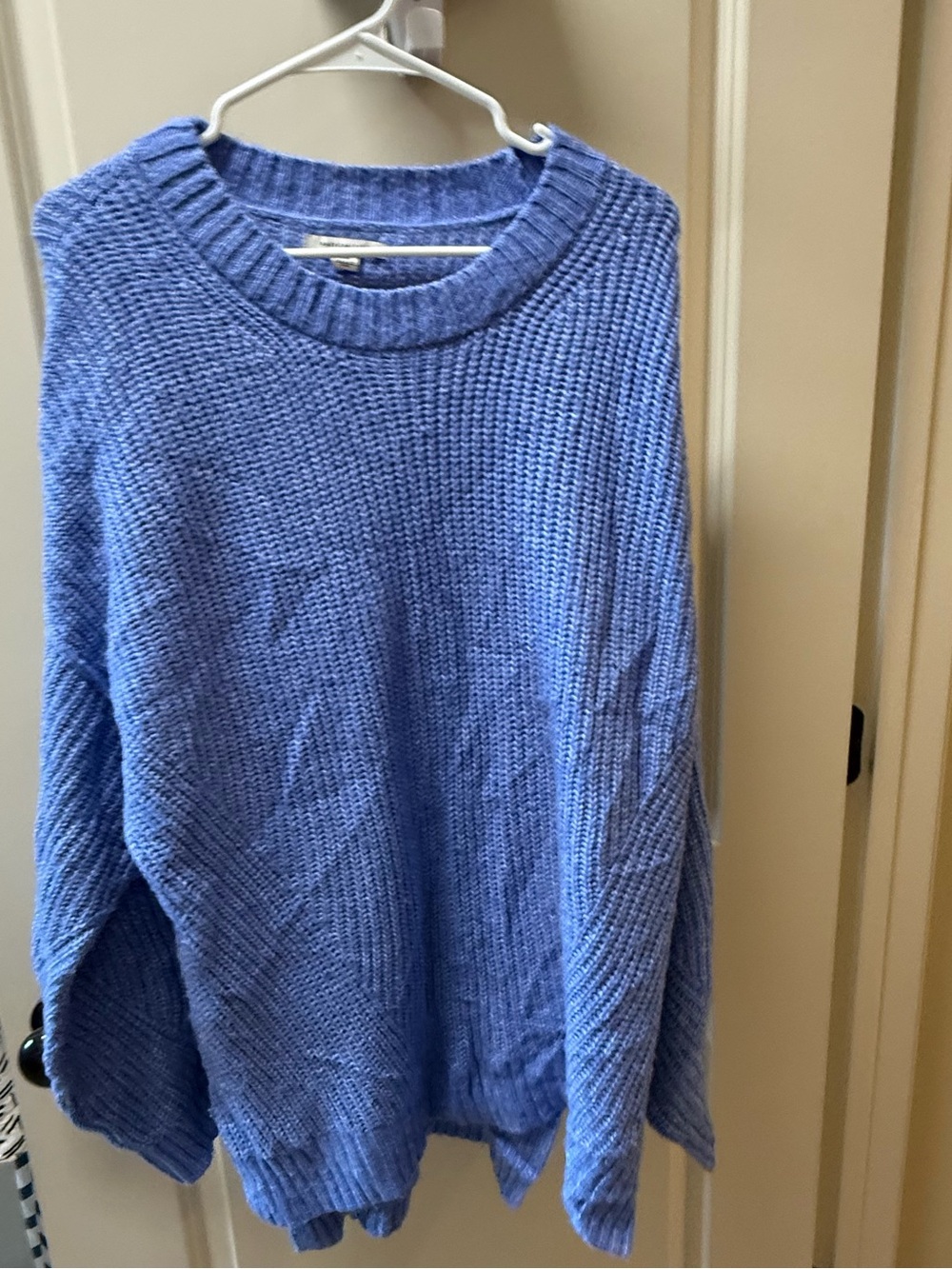 American Eagle Outfitters Lavender-Blue Crewneck Sweater